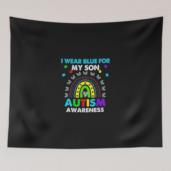 Item preview, Autism Rainbow I Wear Blue For My Son Neurodiverse designed and sold by UmaBarman.