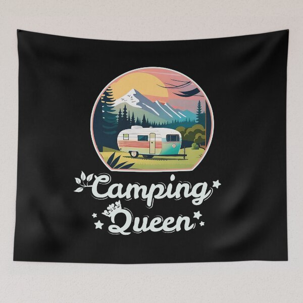 Item preview, Camping Queen - Forest Wilderness Camping Adventure Lover White Font designed and sold by thecatcouch.