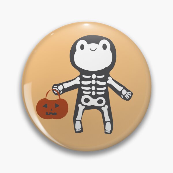 Item preview, Frog Skeleton Holding Pumpkin Halloween Day designed and sold by GaemGlomDesign.