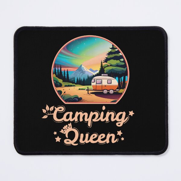 Item preview, Camping Queen - Forest Wilderness Camping Adventure Lover Peach Font designed and sold by thecatcouch.