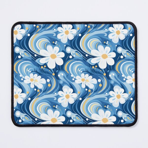 Item preview, Silver Waves: A Tranquil Blue Seamless Pattern - N 2 designed and sold by Moisky Patterns.