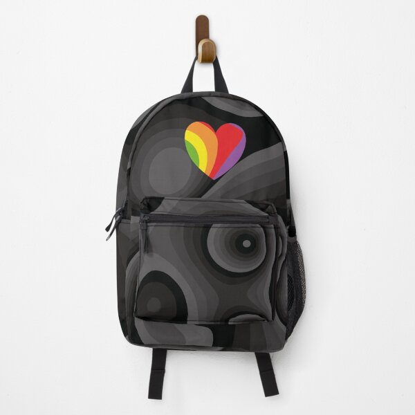 Item preview, Rainbow, black and white heart marble designed and sold by Captain Chromatic.