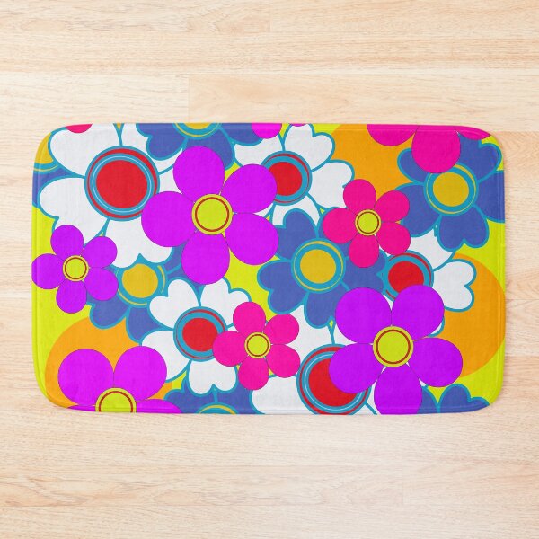 Item preview, colorful retro hippy flower pattern designed and sold by pauloneill-art.