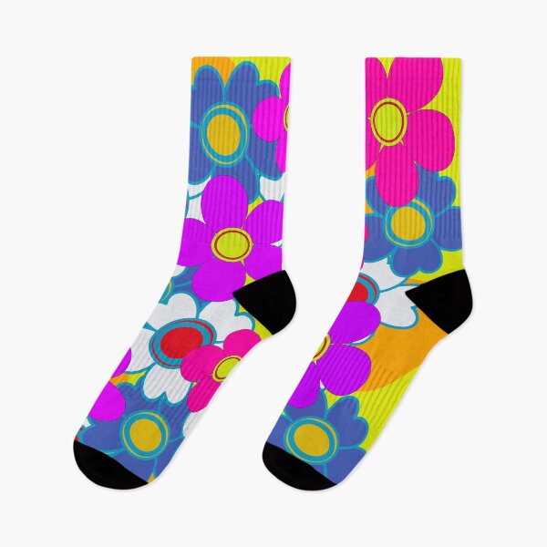 Item preview, colorful retro hippy flower pattern designed and sold by pauloneill-art.