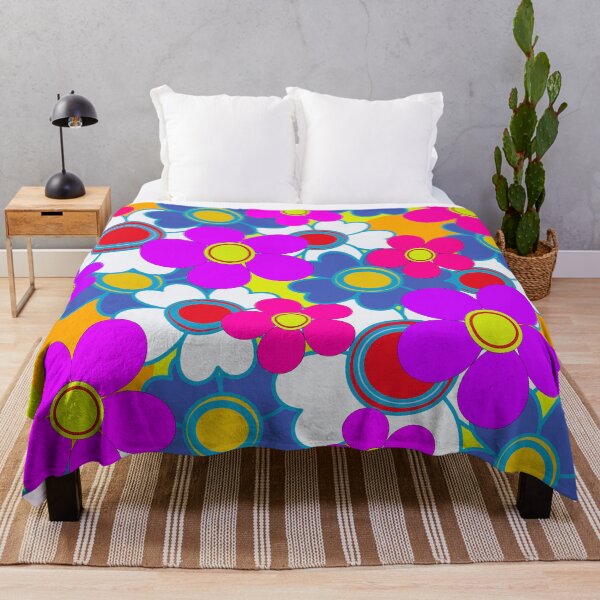 Item preview, colorful retro hippy flower pattern designed and sold by pauloneill-art.