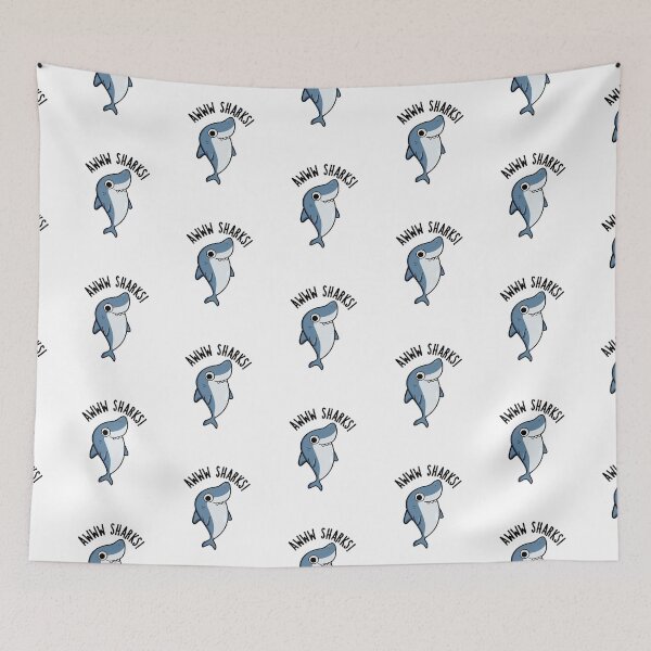 Item preview, Awww Sharks Funny Animal Puns  designed and sold by punnybone.