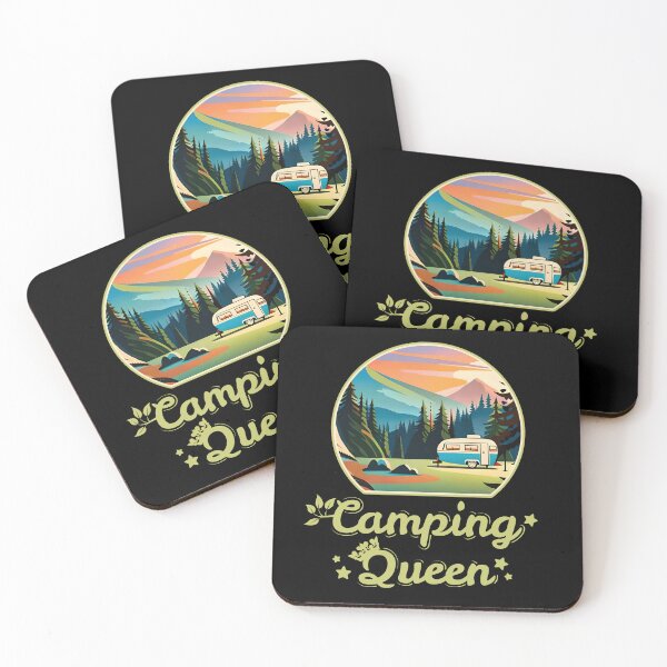 Item preview, Camping Queen - Forest Wilderness Camping Adventure Lover Green Font designed and sold by thecatcouch.