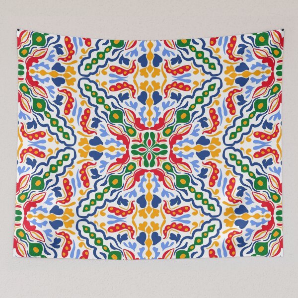 Item preview, Copy of Majolica Ceramic pattern blue red green designed and sold by Lucia-Fox.