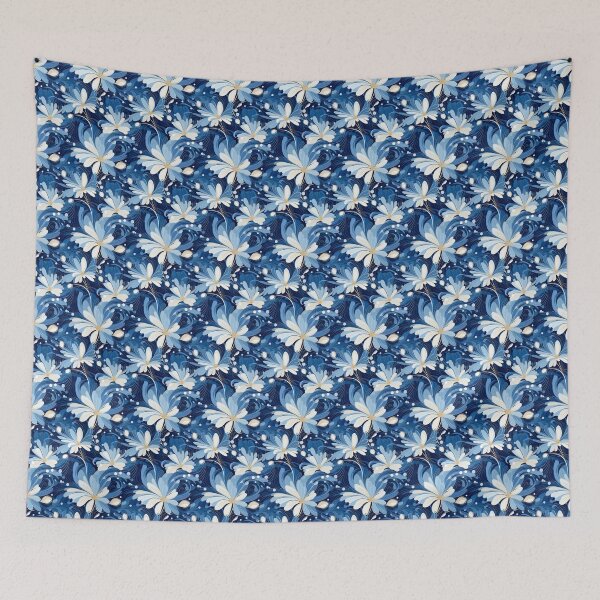 Item preview, Silver Waves: A Tranquil Blue Seamless Pattern - N 7 designed and sold by Moisky Patterns.