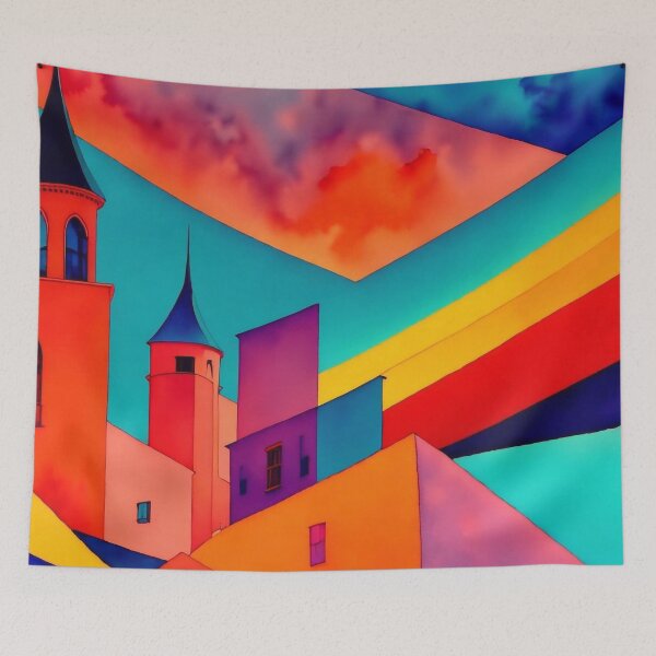Item preview, City teal and orange  designed and sold by m-y-A-I-A-R-T-.