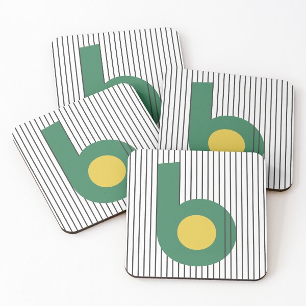 Item preview, Bauhaus art green letter on vertical lines designed and sold by ArtFusion-Shop.