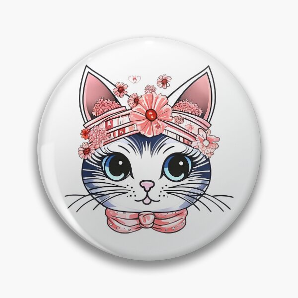 Aperçu de l'œuvre Chat kawaii, chat, chat aux couleurs pastel créée et vendue par PRYMULLART.