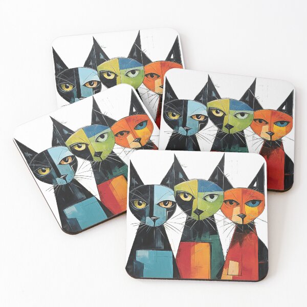 Item preview, Group of colorful cats designed and sold by cooeeman.