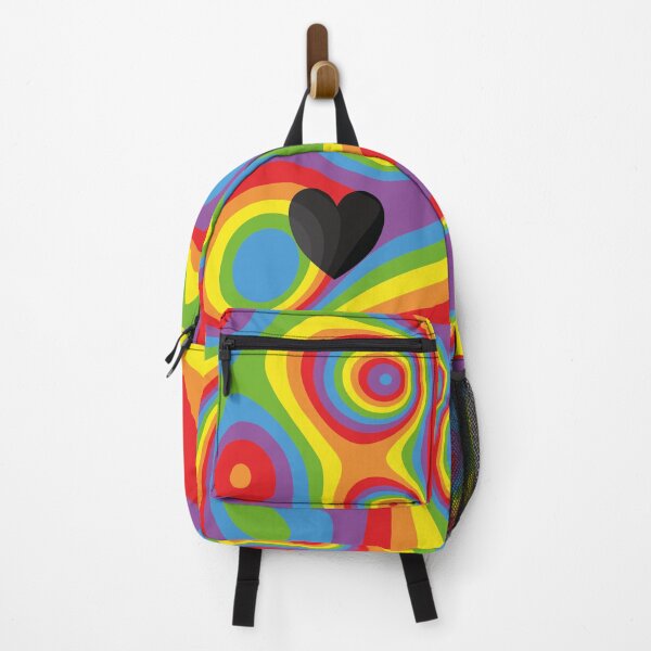 Item preview, Rainbow, black and white heart marble designed and sold by Captain Chromatic.