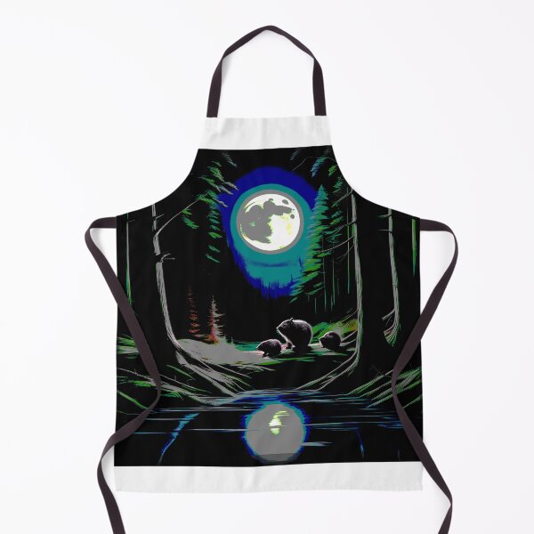 Item preview, dark beavers in moonlit forest 2023 tileartwork designed and sold by tileartwork.