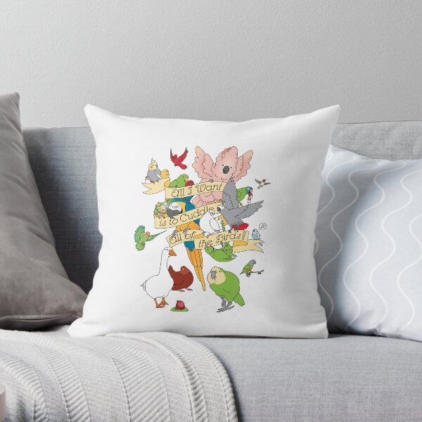 Cuddle All The Birds Throw Pillow