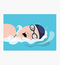 Swimmer with Goggles and Swimming Cap Photographic Print