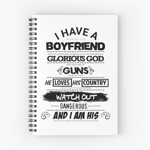 Item preview, I HAVE A BOYFRIEND (black text) designed and sold by JauntyArt.