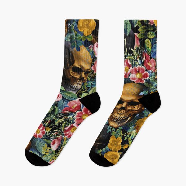 Item preview, Skull and Flowers Pattern designed and sold by Burcu Korkmazyurek.