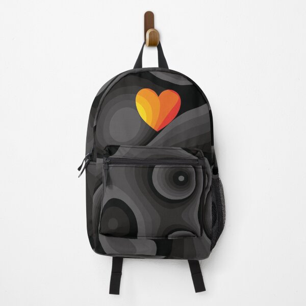 Item preview, Orange, black and white heart marble designed and sold by Captain Chromatic.