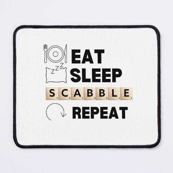 Item preview, eat , sleep scrabble repeat funny illustration  designed and sold by DeluxBee.