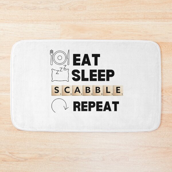 Item preview, eat , sleep scrabble repeat funny illustration  designed and sold by DeluxBee.