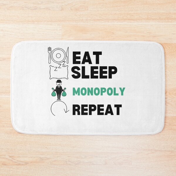 Artikelvorschau, essen, schlafen Monopoly wiederholen lustige Illustration entworfen und verkauft von DeluxBee.