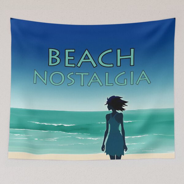 Item preview, Beach Nostalgia Reluctant to Leave Peaceful Ocean Blues - AI Art 3 of 8 designed and sold by Beachy.