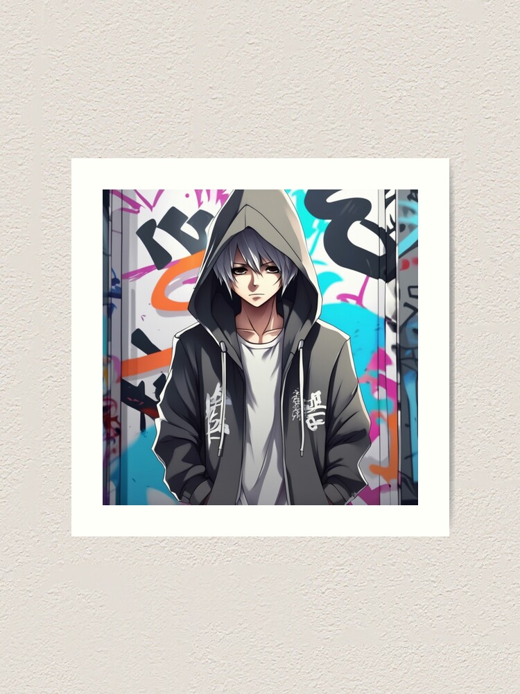 Anime Graffiti Skater Boy Art Print for Sale by Fredro