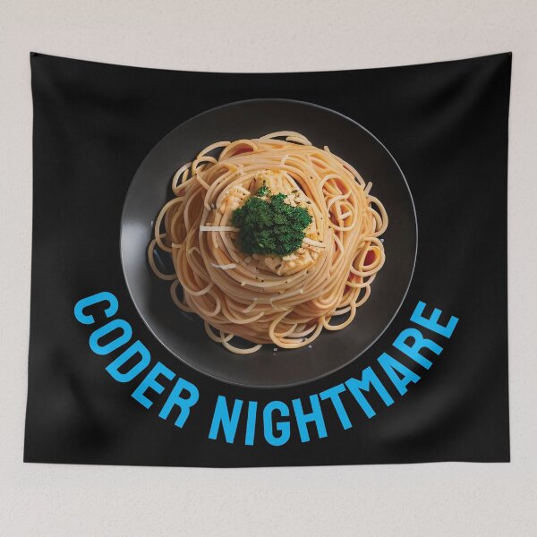Item preview, Coder nightmare, when spaghetti code takes over programmer dreams designed and sold by twisted-dot.