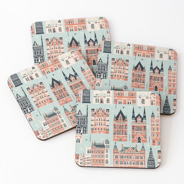 Item preview, European Town Square - 1950s Style Print designed and sold by QuestingCloset.