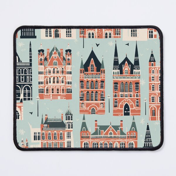 Item preview, European Town Square - 1950s Style Print designed and sold by QuestingCloset.