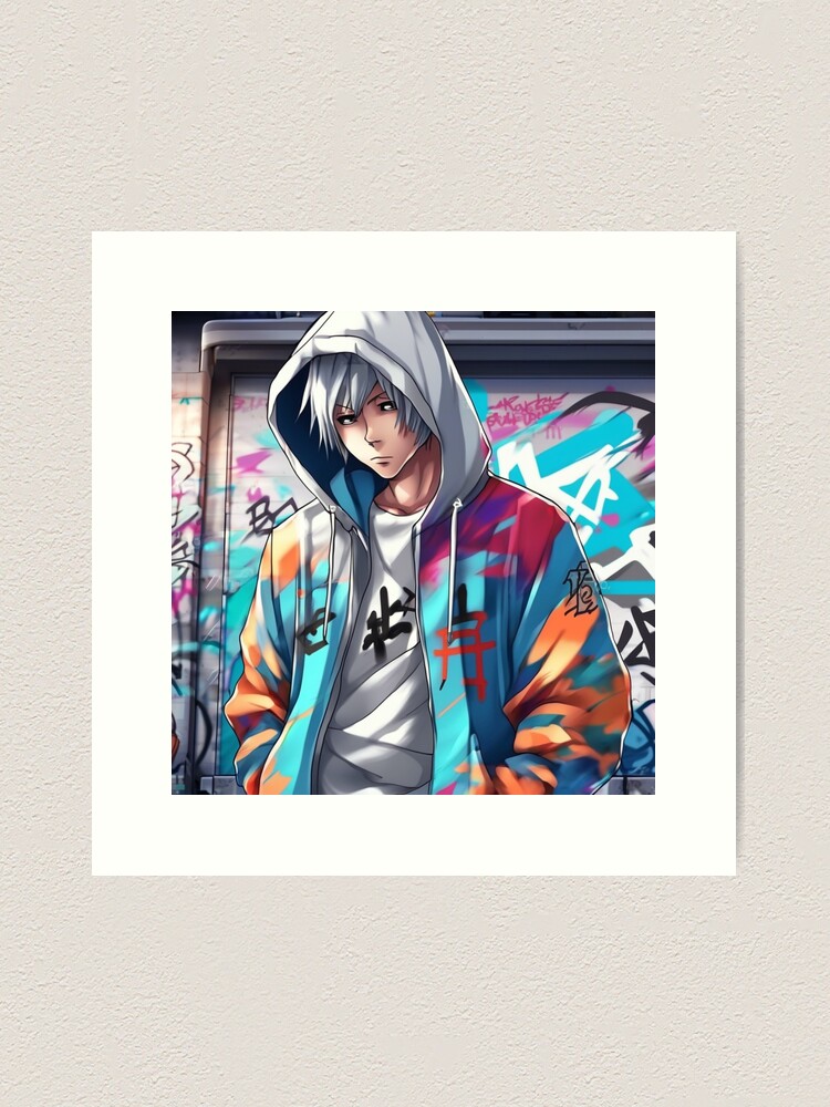 Anime Graffiti Skater Boy Art Print for Sale by Fredro