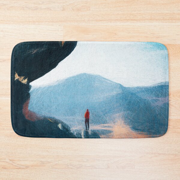 Item preview, Man and overhanging rock. Image created using geometric shapes designed and sold by EdgyEdgeArt.