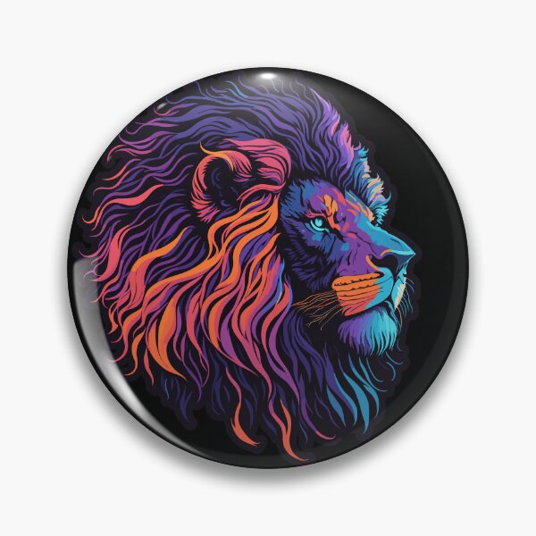 Item preview, Line Color Art Lion Head | Minimalist and Majestic Wildlife Illustration designed and sold by Niktarka.