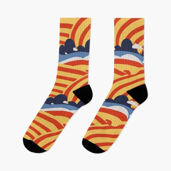 Item preview, Bold Yellow Red Retro Clouds Waves designed and sold by Sturdust.