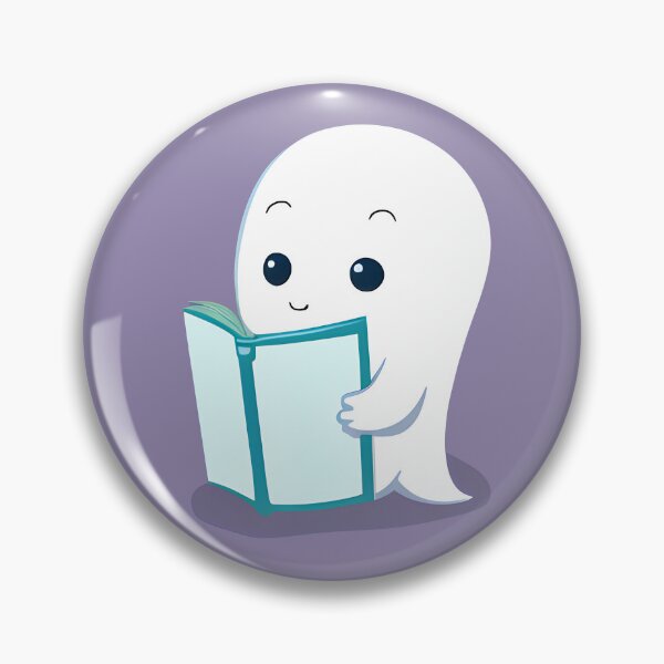 Item preview, Minimalist Friendly Mini Ghost Reading | Spooky cute book | anti social book club designed and sold by General-Corner.