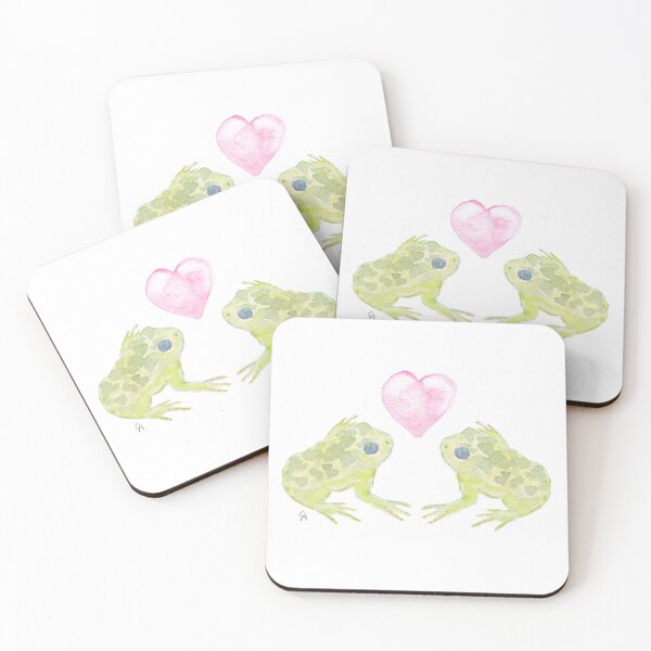 Item preview, Toad love, kiss the frog, watercolor nature love designed and sold by chrigesart.