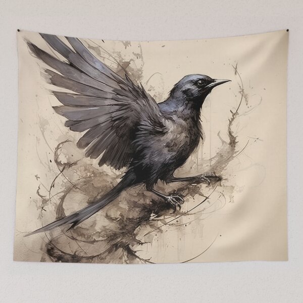 Item preview, Charcoal and Coffee drawing of Bird’s song 21 designed and sold by Art by Lilia.