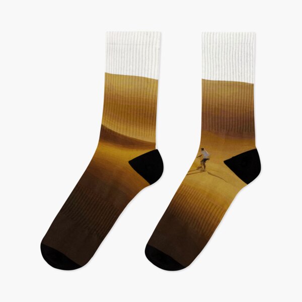 Item preview, Man running up a desert dune. Image created using geometric shapes designed and sold by EdgyEdgeArt.