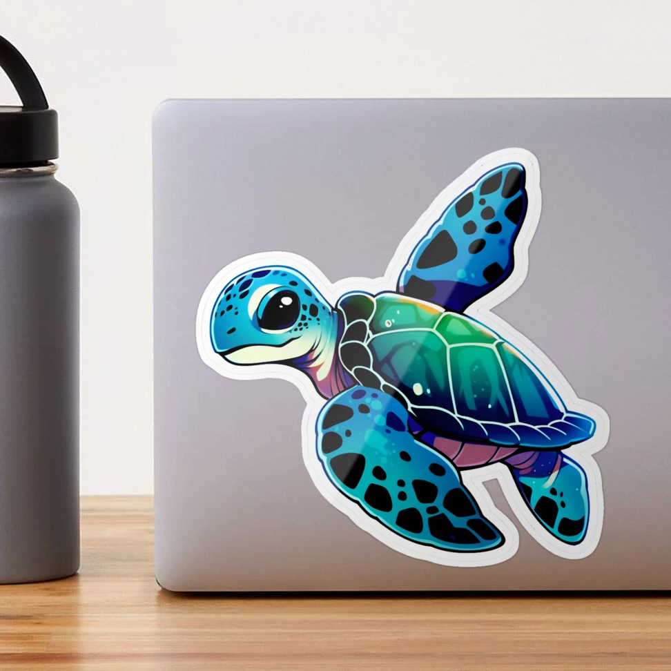 10/50pcs Blue Marine Sea Turtle Varied Stickers Pack for Kids