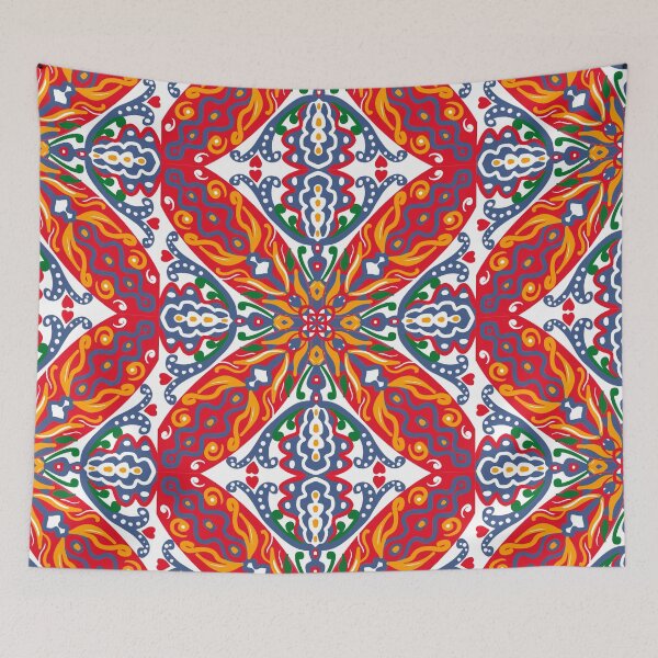 Item preview, Copy of Copy of Majolica Ceramic pattern blue red green designed and sold by Lucia-Fox.
