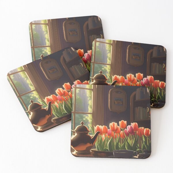 Item preview, Teapot tulips artwork designed and sold by 69trends.