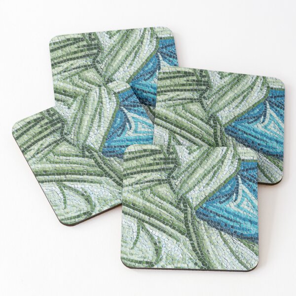 Item preview, Abstract Mosaic in Calming Green and Blue Ribbons designed and sold by Georgia Mizuleva.