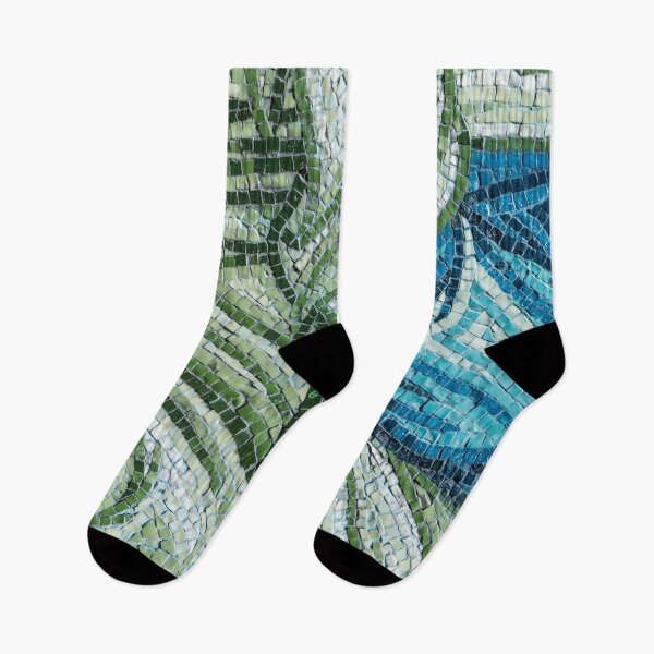 Item preview, Abstract Mosaic in Calming Green and Blue Ribbons designed and sold by Georgia Mizuleva.