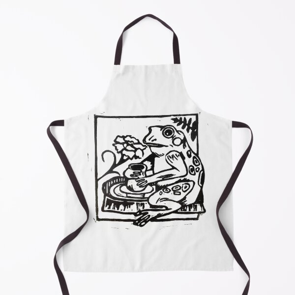 Item preview, Frog on a potters wheel lino print designed and sold by Annabelle Riley.