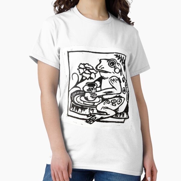 Item preview, Frog on a potters wheel lino print designed and sold by Annabelle Riley.