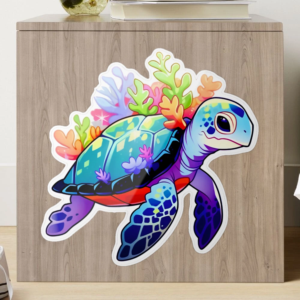10/50pcs Blue Marine Sea Turtle Varied Stickers Pack for Kids Sketchbook  Scrapbook Laptop Wall Decorative Graffiti Decals