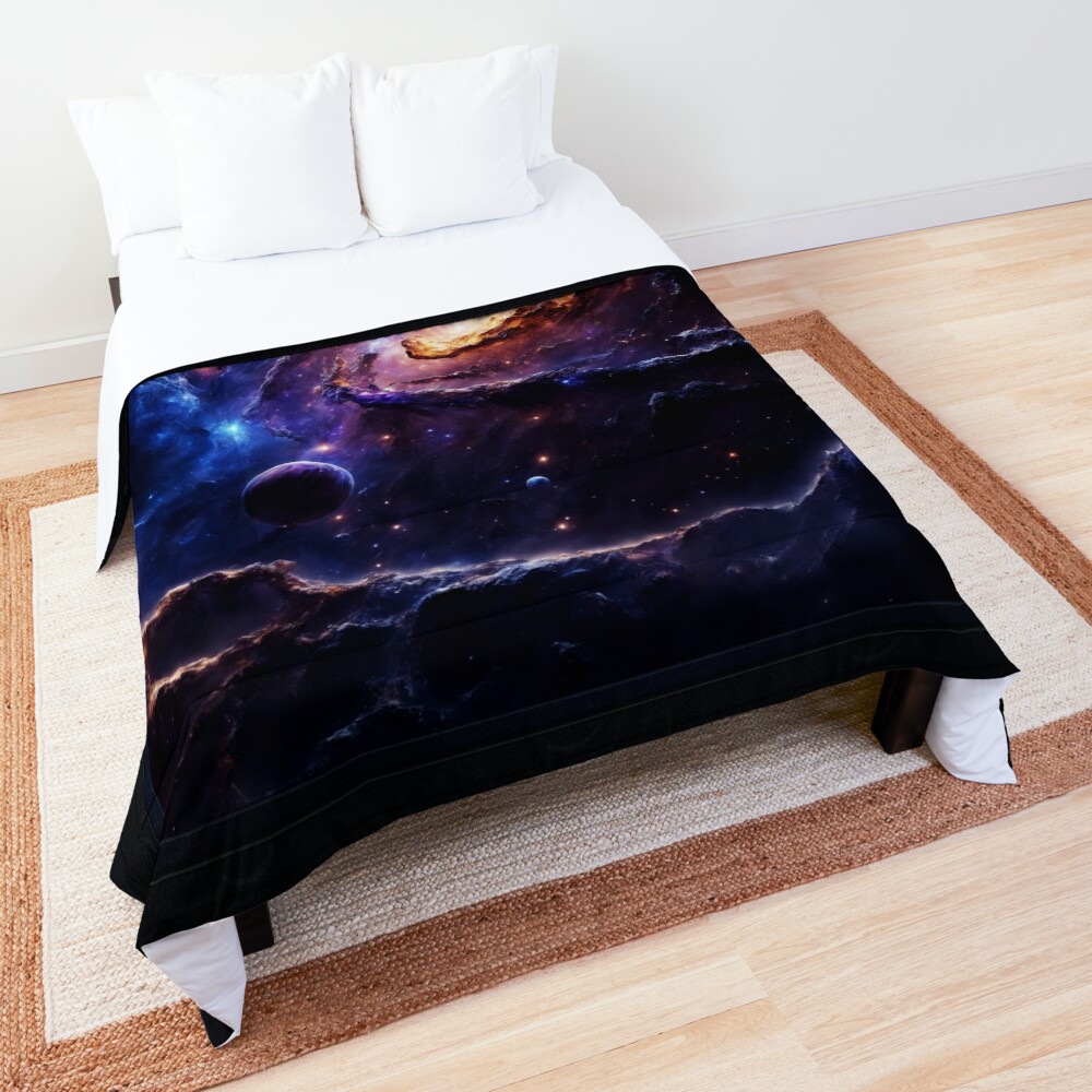 The Artraeous Nebula Science Fiction AI Concept Art by Xzendor7 Decorative Comforter