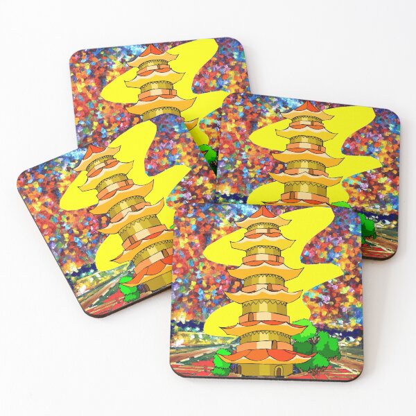 Item preview, Pagoda Surreal Dream Setting Psychedelic Abstract Print designed and sold by posterbobs.